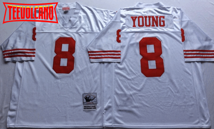 San Francisco 49ers Steve Young White Throwback Jersey