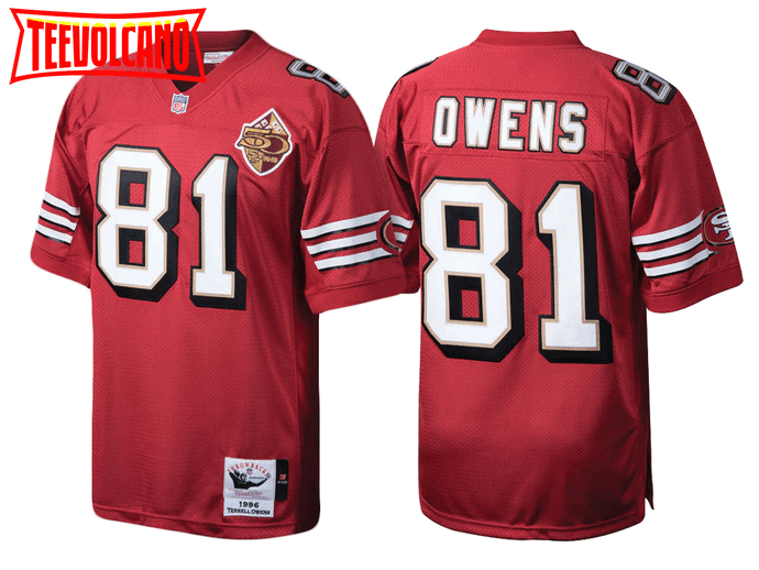San Francisco 49ers Terrell Owens Red 1996 50th Anniversary