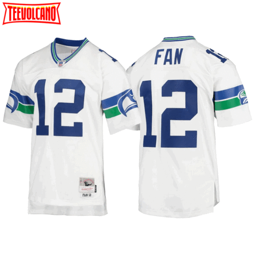 Seattle Seahawks 12 Fan White Throwback Jersey