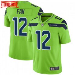 Seattle Seahawks 12th Fan Green Color Rush Limited Jersey