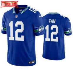 Seattle Seahawks 12th Fan Royal Throwback Limited Jersey