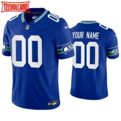 Seattle Seahawks Custom Royal Throwback Limited Jersey