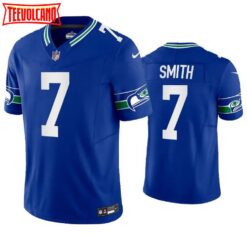Seattle Seahawks Geno Smith Royal Throwback Limited Jersey