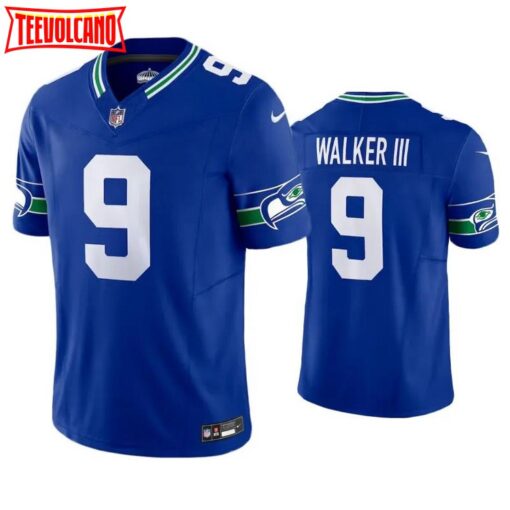 Seattle Seahawks Kenneth Walker III Royal Throwback Limited Jersey