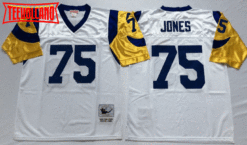 St Louis Rams Deacon Jones White Throwback Jersey