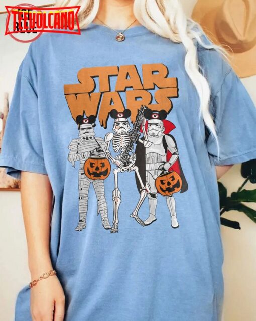 Star Wars Stormtrooper Skeleton Costume Mickey Ears Halloween Shirt