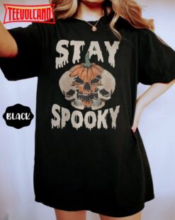 Stay Spooky Comfort Colors Shirt, Pumpkin Shirt, Halloween Skeleton Shirt