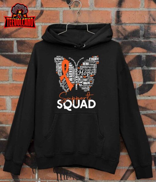 Support Squad Orange Ribbon Leukemia Blood Cancer Awareness T-Shirt