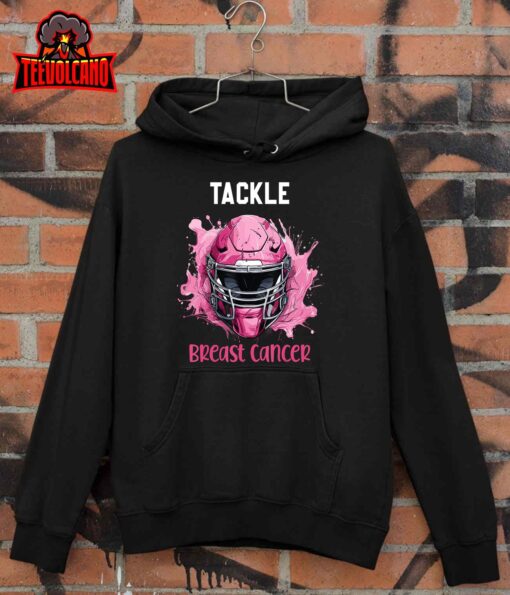 Tackle Breast Cancer Awareness Pink Ribbon Football Boy Kids T-Shirt