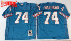 Tennessee Oilers Bruce Matthews Blue Throwback Jersey