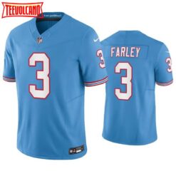 Tennessee Titans Caleb Farley Oilers Light Blue Throwback Limited Jersey