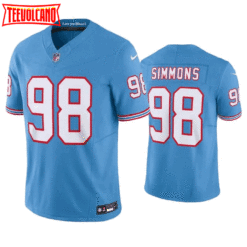 Tennessee Titans Jeffery Simmons Oilers Light Blue Throwback Limited Jersey
