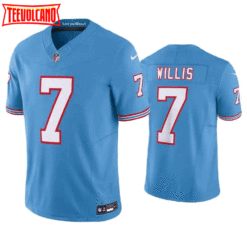 Tennessee Titans Malik Willis Oilers Light Blue Throwback Limited Jersey