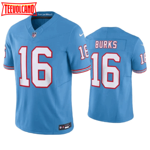 Tennessee Titans Treylon Burks Oilers Light Blue Throwback Limited Jersey