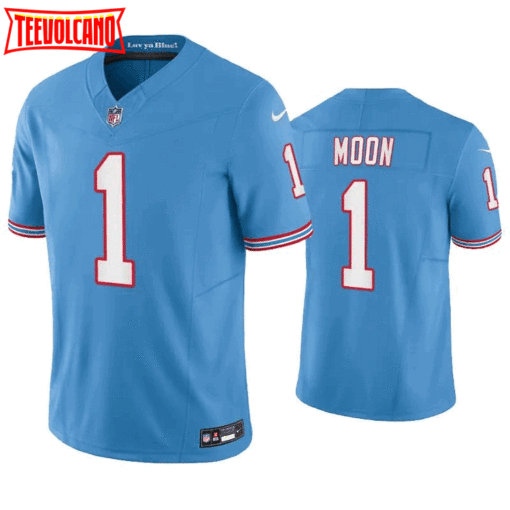 Tennessee Titans Warren Moon Oilers Light Blue Throwback Limited Jersey