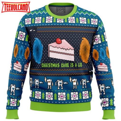 The Christmas Cake Is A Lie Portal 2 Ugly Christmas Sweater