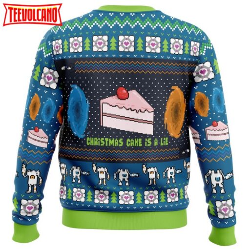 The Christmas Cake Is A Lie Portal 2 Ugly Christmas Sweater