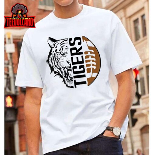 Tigers Swash School Spirit Orange Black Football Sports Fan T-Shirt