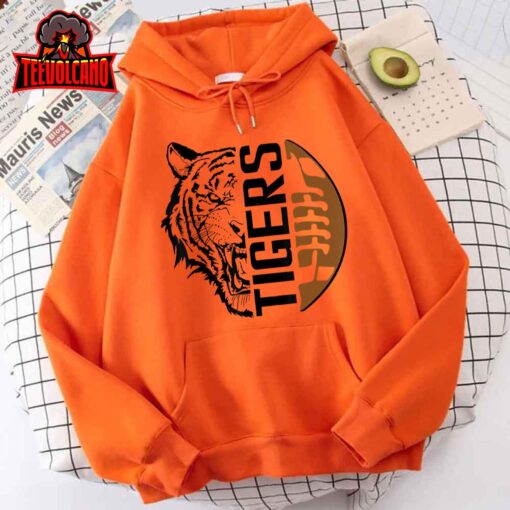 Tigers Swash School Spirit Orange Black Football Sports Fan T-Shirt