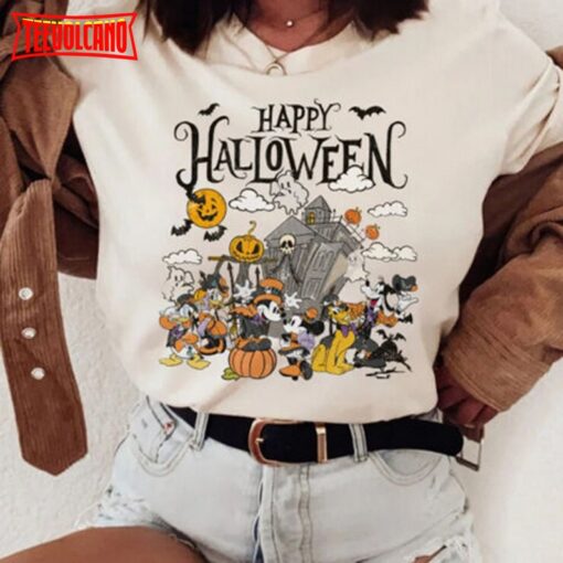 Vintage Mickey And Friends Halloween Shirt, Halloween Disney Matching Shirt