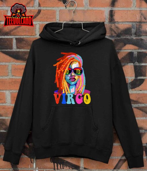 Virgo Queen Art Zodiac Birthday Loc’d Girl Black Woman T-Shirt