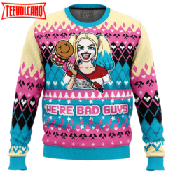 We’re Bad Guys Harley Quinn DC Comics Ugly Christmas Sweater