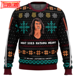 What does Katana mean Samurai Cop Ugly Christmas Sweater