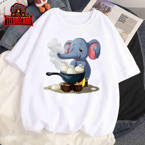 Whimsical Elephant Boiled Egg Tee T-Shirt