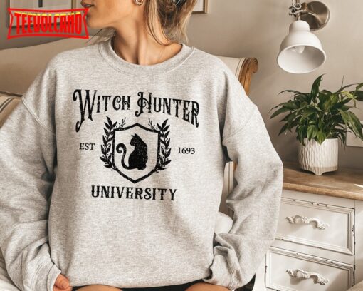 Witch Hunter University Sweatshirt, Halloween Black Cat Shirt, Hocus Pocus Shirt