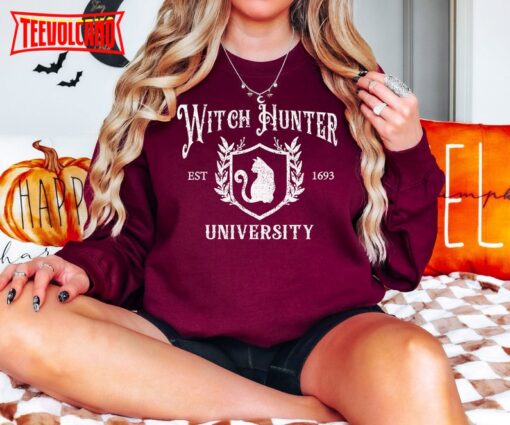 Witch Hunter University Sweatshirt, Halloween Black Cat Shirt, Hocus Pocus Shirt