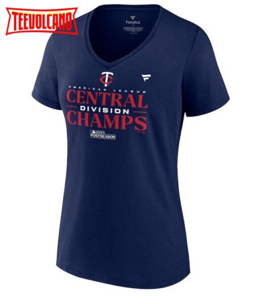 Women’s Minnesota Twins 2023 AL Central Division Champions V-Neck T-Shirt