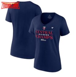 Women’s Minnesota Twins 2023 AL Central Division Champions V-Neck T-Shirt