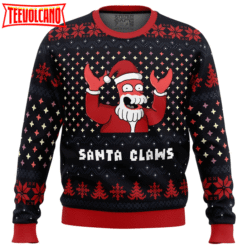 Xmas Ugly sweater Santa Claws Zoidberg Futurama Ugly Christmas Sweater