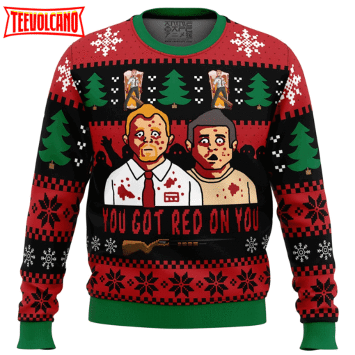 You’ve Got Red On You Shaun of the Dead Ugly Christmas Sweater