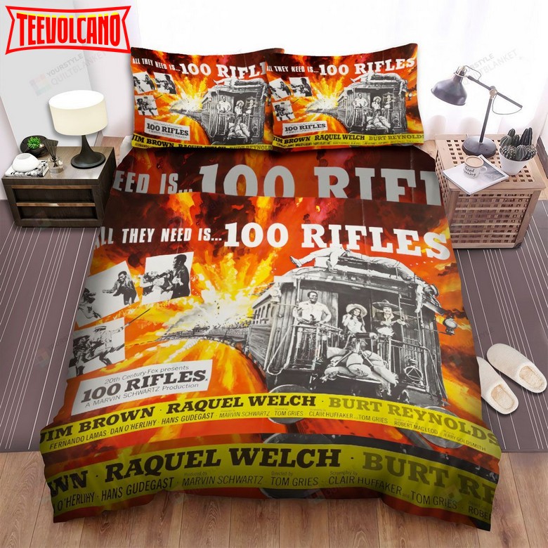 100 Rifles (1969) All They Need Movie Poster Duvet Cover Bedding Sets