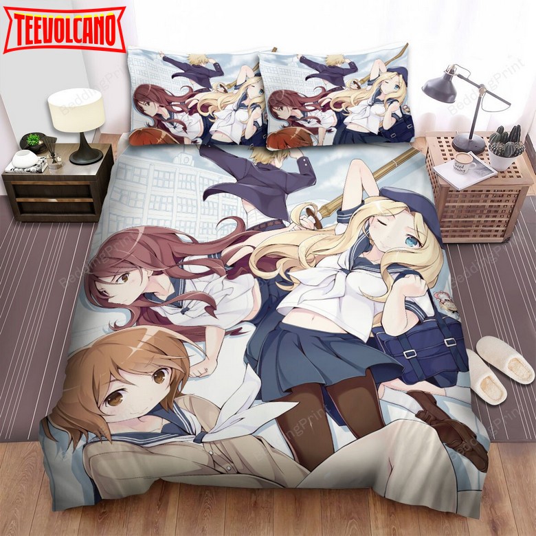 A Certain Scientific Railgun Characters In High School Uniform Artwork Bedding Sets