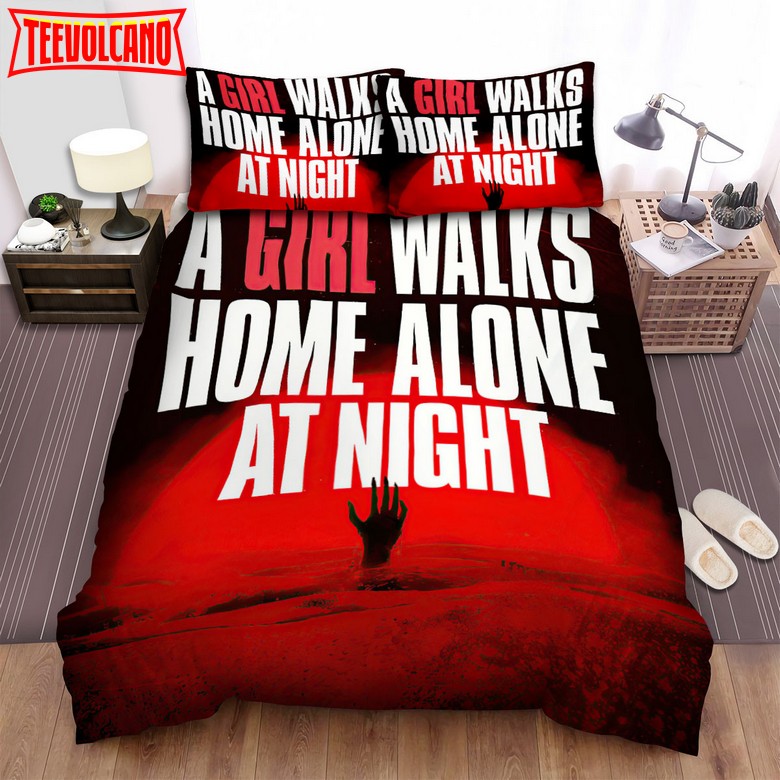 A Girl Walks Home Alone At Night The Hand On Red Desert Bedding Sets