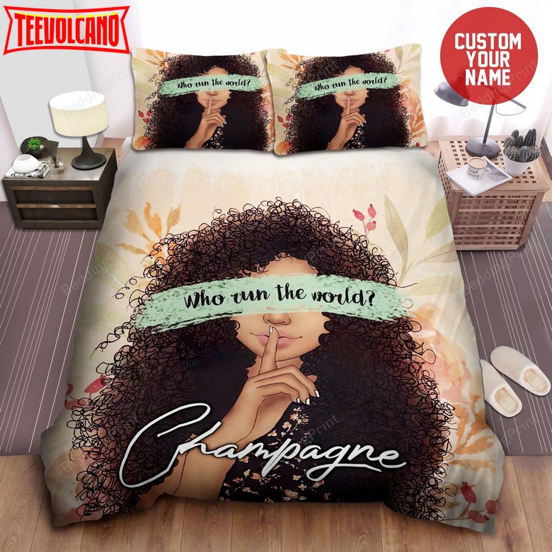 African American Black Girl Who Run The World Personalized Custom Bedding Set