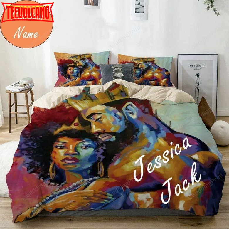 African American Exotic Lovers Personalized Custom Bedding Set