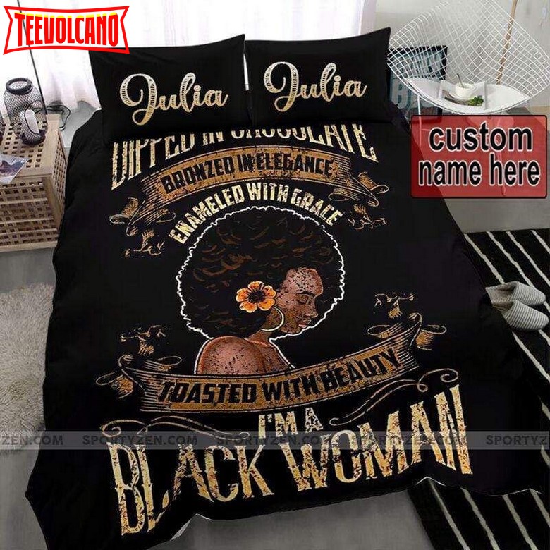 African American I’m Black Woman Personalized Custom Bedding Set