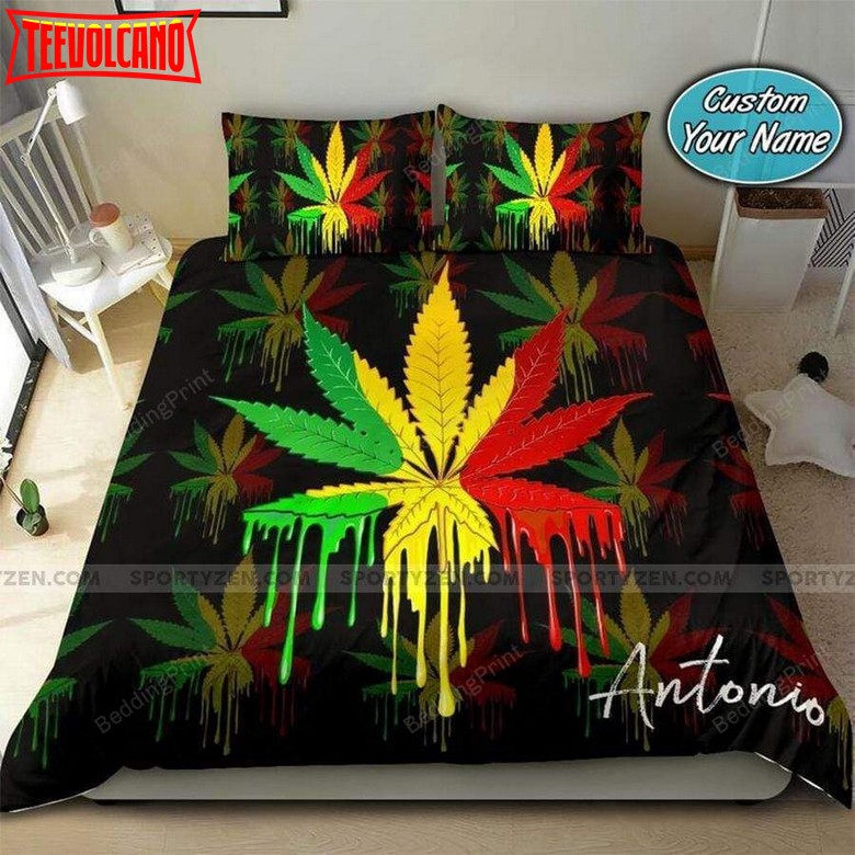 African Color Weed Personalized Custom Name Bedding Set