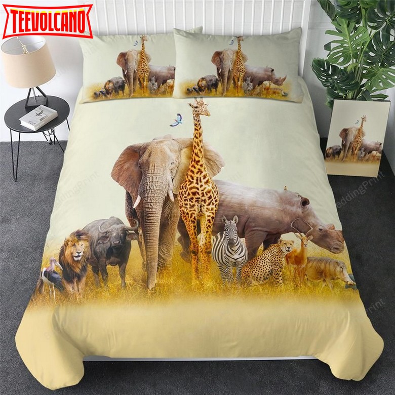 African Safari Animals Bed Sheets Duvet Cover Bedding Sets