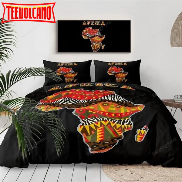 African Themed Map Bed Sheets Duvet Cover Bedding Sets