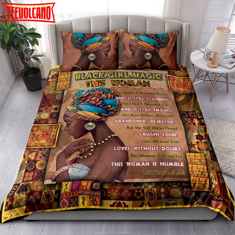 African Woman Black Girl Magic Bedding Set Bed Sheets Duvet Cover