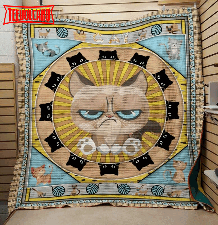 Annoyed Cat 3D Customized Quilt Blanket