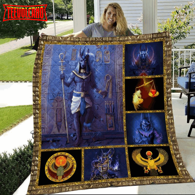 Anubis Like 3D Quilt Blanket