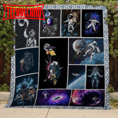 Astronaut 3D Customized Quilt Blanket