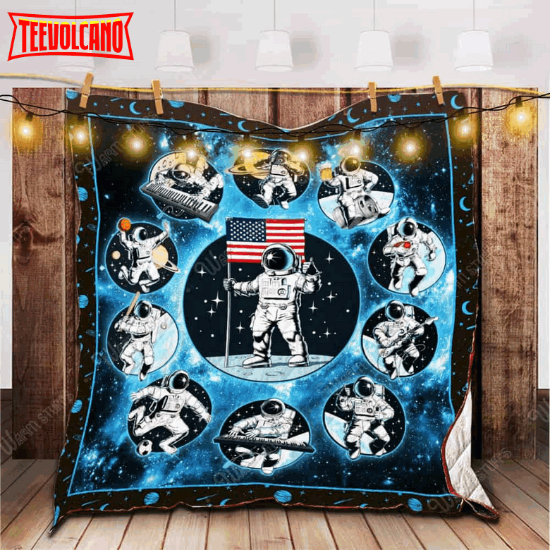 Astronaut Space Collection 3D Customized Quilt Blanket