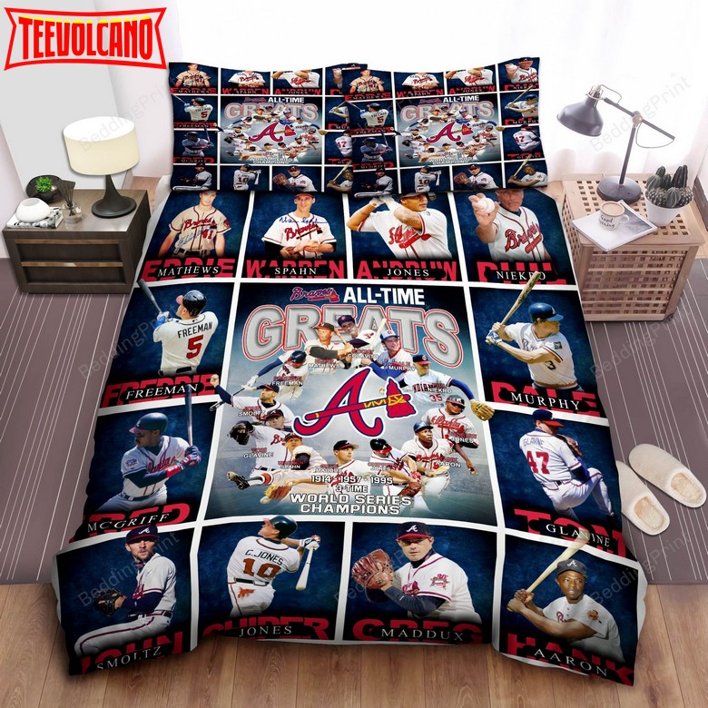 Atlanta Braves All-Time Greats Bedding Set