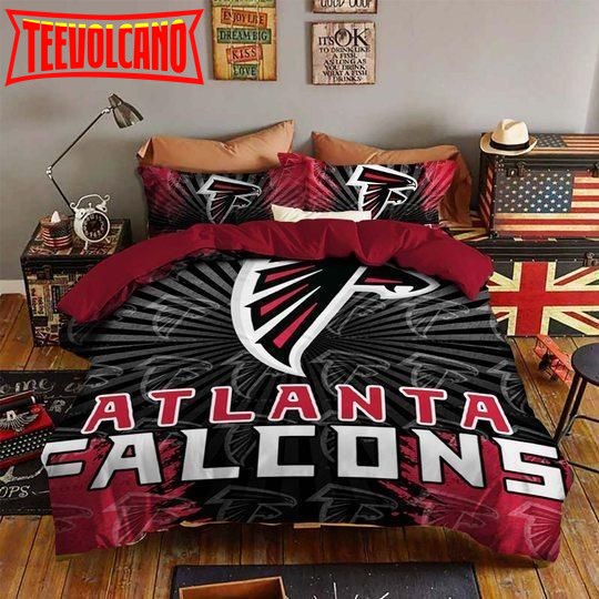 Atlanta Falcons 3d Logo With Iconic Colors Duvet Cover Bedding Set